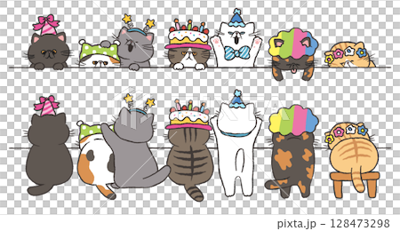 貓（異國短毛貓）邊框套裝/派對 128473298