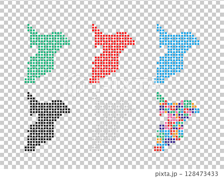 デザイン地図＿千葉県＿角ドット-02　 128473433