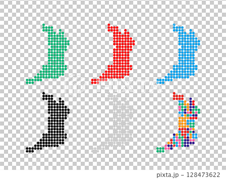 ドット絵の地図＿大阪府＿丸ドット-01 128473622
