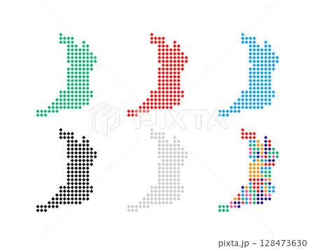 ドット絵の地図＿大阪府＿角ドット-04 128473630