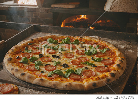 The Authentic Glow: Perfect Pizza, Perfect Setting The Authentic Glow: Perfect Pizza, Perfect Setting 128473779