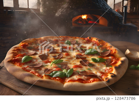 The Authentic Glow: Perfect Pizza, Perfect Setting The Authentic Glow: Perfect Pizza, Perfect Setting 128473786