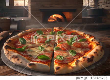 The Authentic Glow: Perfect Pizza, Perfect Setting The Authentic Glow: Perfect Pizza, Perfect Setting 128473787