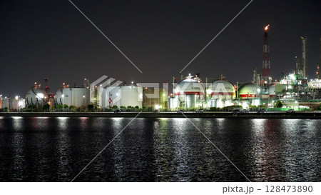 四日市コンビナート 工場夜景 四日市コンビナート 工場夜景 128473890