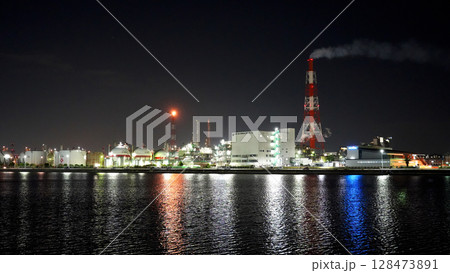 四日市コンビナート 工場夜景 四日市コンビナート 工場夜景 128473891