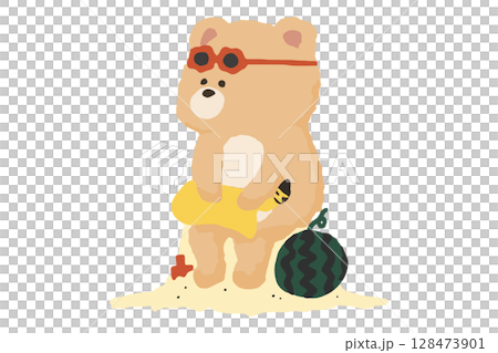 Summer! Saxophone-playing Bear Brass Band 128473901