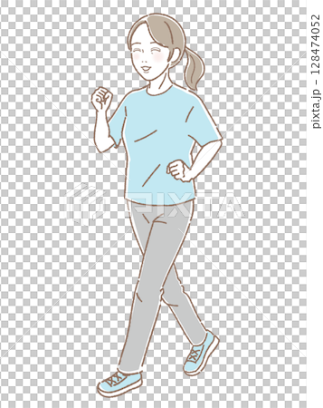 中年婦女在散步 128474052