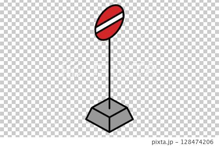 乗物アイコン、バス停のシンプルでかわいいアイソメトリックの線画アイコン 128474206