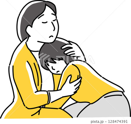 抱きかかえる女性 抱きかかえる女性 128474391