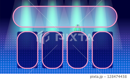 Retro Neon Game Show Stage Illustration Retro Neon Game Show Stage Illustration 128474438