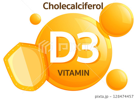 Vitamin D3 Cholecalciferol Supplement Vector Illustration Vitamin D3 Cholecalciferol Supplement Vector Illustration 128474457