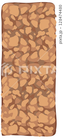 Granola Nut Energy Bar Flat Vector Illustration 128474480