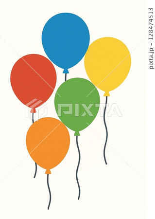 空に浮かぶ風船 128474513