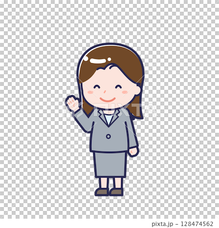 Office worker/Diagonal/Female 17 128474562