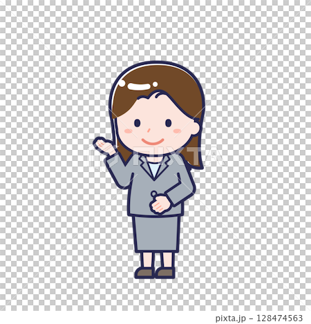 Office worker/Diagonal/Female 18 128474563