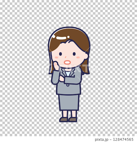 Office worker/Diagonal/Female 20 128474565