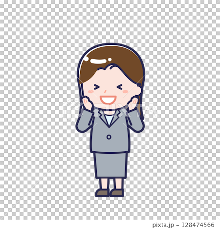 Office worker/Diagonal/Female 21 128474566