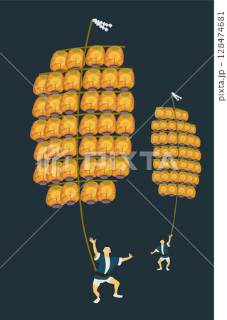 竿燈まつり 竿燈まつり 128474681