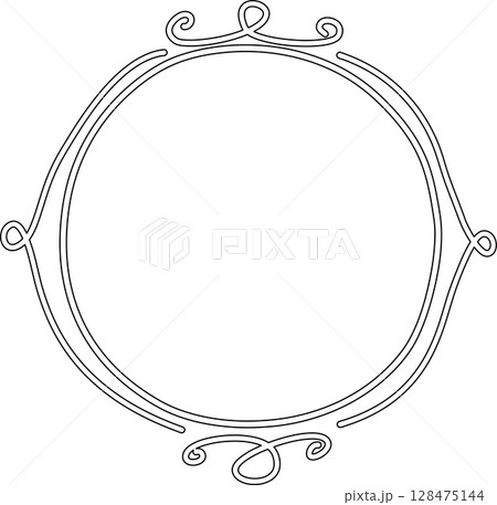 Circle frame drawing. Decoration for card, poster, banner 128475144