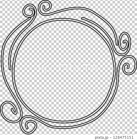 Circle frame drawing. Decoration for card, poster, banner Circle frame drawing. Decoration for card, poster, banner 128475151