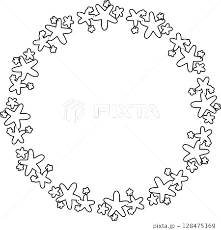 Circle frame drawing. Decoration for card, poster, banner 128475169