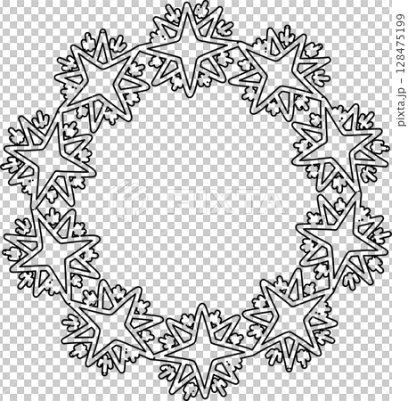 Circle frame drawing. Decoration for card, poster, banner Circle frame drawing. Decoration for card, poster, banner 128475199