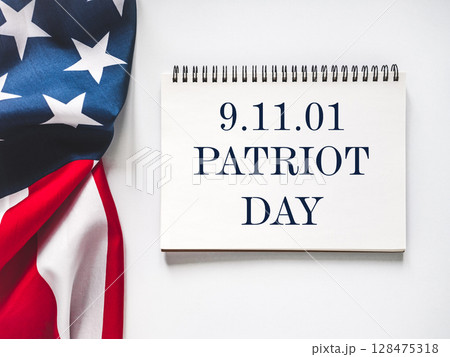Patriot Day. American flag and lettering Patriot Day. American flag and lettering 128475318