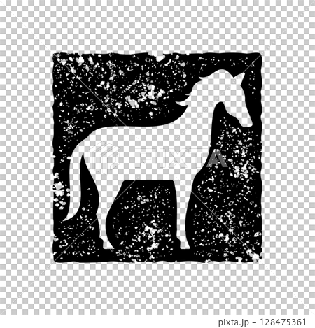 Horse stamp design material 128475361