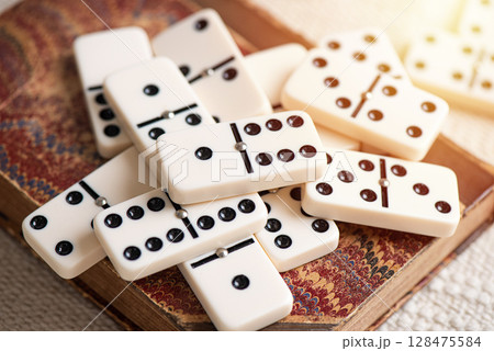 Heap of Domino tiles 128475584