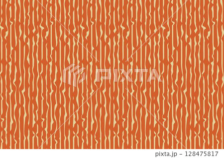 Tree bark or wooden texture pattern in orange and cream colors. Vector illustration for background and wallpaper. 128475817