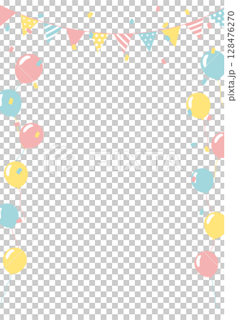 生日卡片_生日派對背景（垂直）氣球 128476270