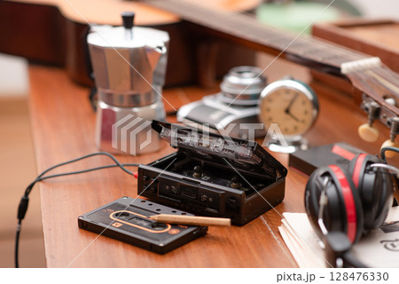 Audio cassette tape Audio cassette tape 128476330