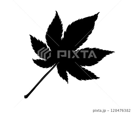 紅葉の葉のシルエットイラスト 128476382