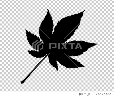 紅葉の葉のシルエットイラスト 128476382
