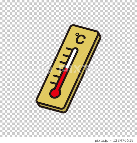 熱中症対策アイテム　室内温度計　イラスト 128476519