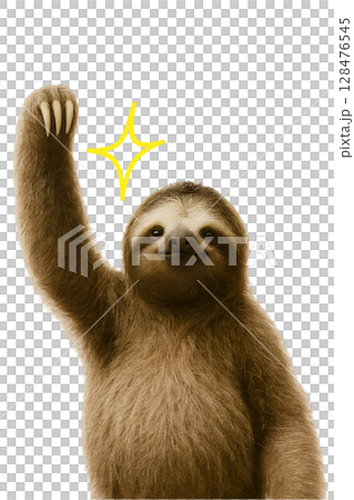 Sloth raising his fist in celebration 128476545