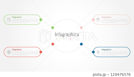 Infographic 4 options design elements for your business data. Vector Illustration. 128476576