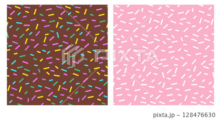 Rainbow Sprinkle Seamless Texture with Donut Candy Glaze and Bright Sugar Vermicelli Elements for Sweet Confection Background and Fun Colorful Dessert Inspired Design and Patterns Rainbow Sprinkle Seamless Texture with Donut Candy Glaze and Bright Sugar Vermicelli Elements for Sweet Confection Background and Fun Colorful Dessert Inspired Design and Patterns 128476630
