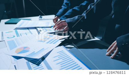 Two business people analyzing the data 128476811