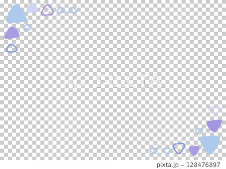 Hand painted blue triangle pattern frame background 128476897