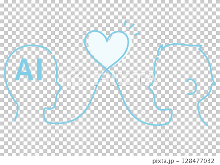 Icon of a man in love with artificial intelligence 128477032