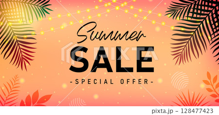 Summer Sale サマーセール / ベクターバナーイラスト Summer Sale サマーセール / ベクターバナーイラスト 128477423