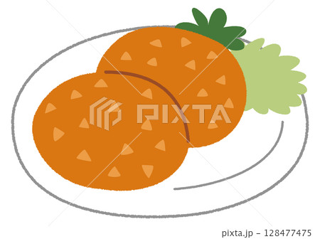 シンプルなコロッケのイラスト 128477475