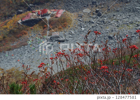 Tent site in Karasawa 錦秋の涸沢カールに広がるテント村~北穂高岳からの俯瞰 Tent site in Karasawa 錦秋の涸沢カールに広がるテント村~北穂高岳からの俯瞰 128477581
