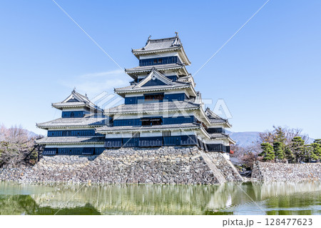 長野県松本市 晴天の国宝松本城 長野県松本市 晴天の国宝松本城 128477623