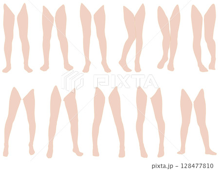 女性レッグモデルイラスト集2-16前開2。下半身の様々なポーズのイラストのセット 女性レッグモデルイラスト集2-16前開2。下半身の様々なポーズのイラストのセット 128477810