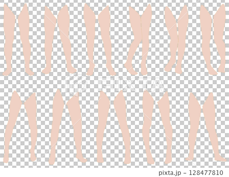 女性腿模插畫集2-16前開2.一組下半身各種姿勢的插畫 女性腿模插畫集2-16前開2.一組下半身各種姿勢的插畫 128477810