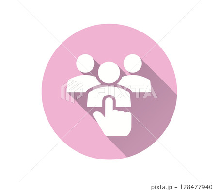 Recruitment flat icon with long shadow for graphic and web design. 128477940