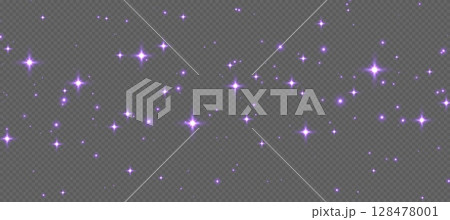 Purple sparkling stars, shiny particles light...のイラスト素材 [128478001] - PIXTA