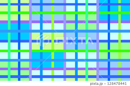 格子模様　幾何学模様　ブルー　グリーン 128478441